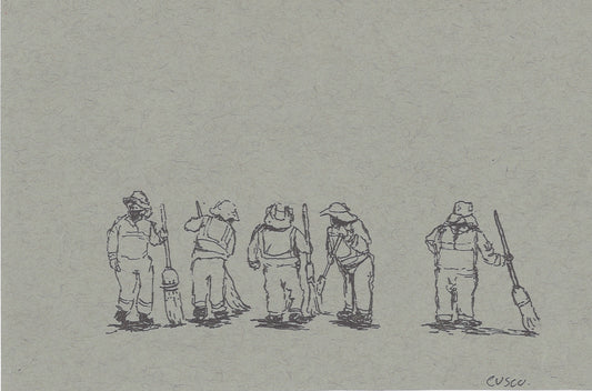 Cleaners of Cusco / Cusco Tree – Original Sketchbook Drawing, Pen on Paper