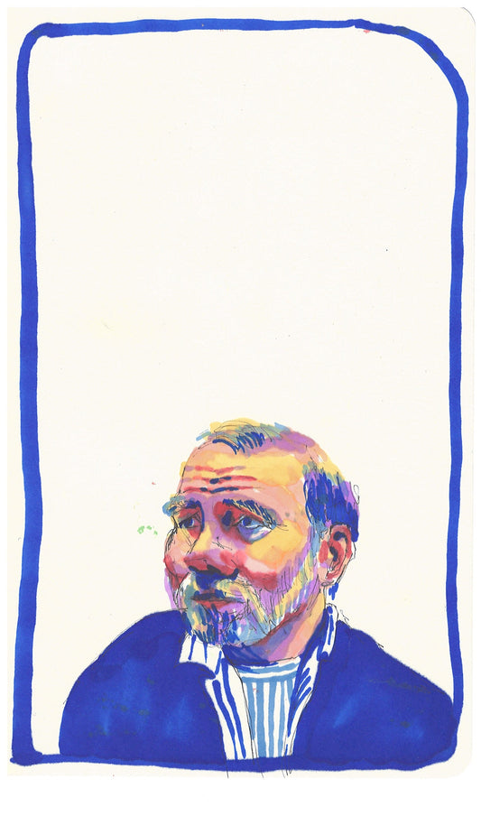 Blue Man – Original Sketchbook Drawing, Marker on Paper